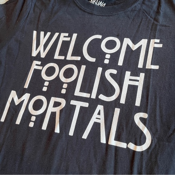 Disney Welcome Foolish Mortals Haunted Mansion American Horror Story Graphic Tee - Picture 2 of 6